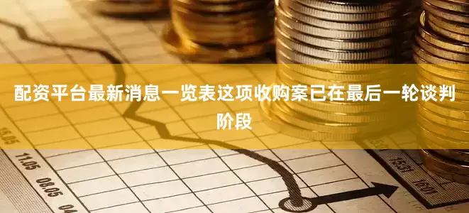 配资平台最新消息一览表这项收购案已在最后一轮谈判阶段