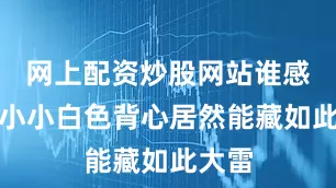 网上配资炒股网站谁感想这小小白色背心居然能藏如此大雷